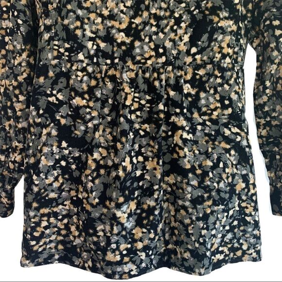 J Jill Corduroy watercolour floral button down top - Picture 6 of 8